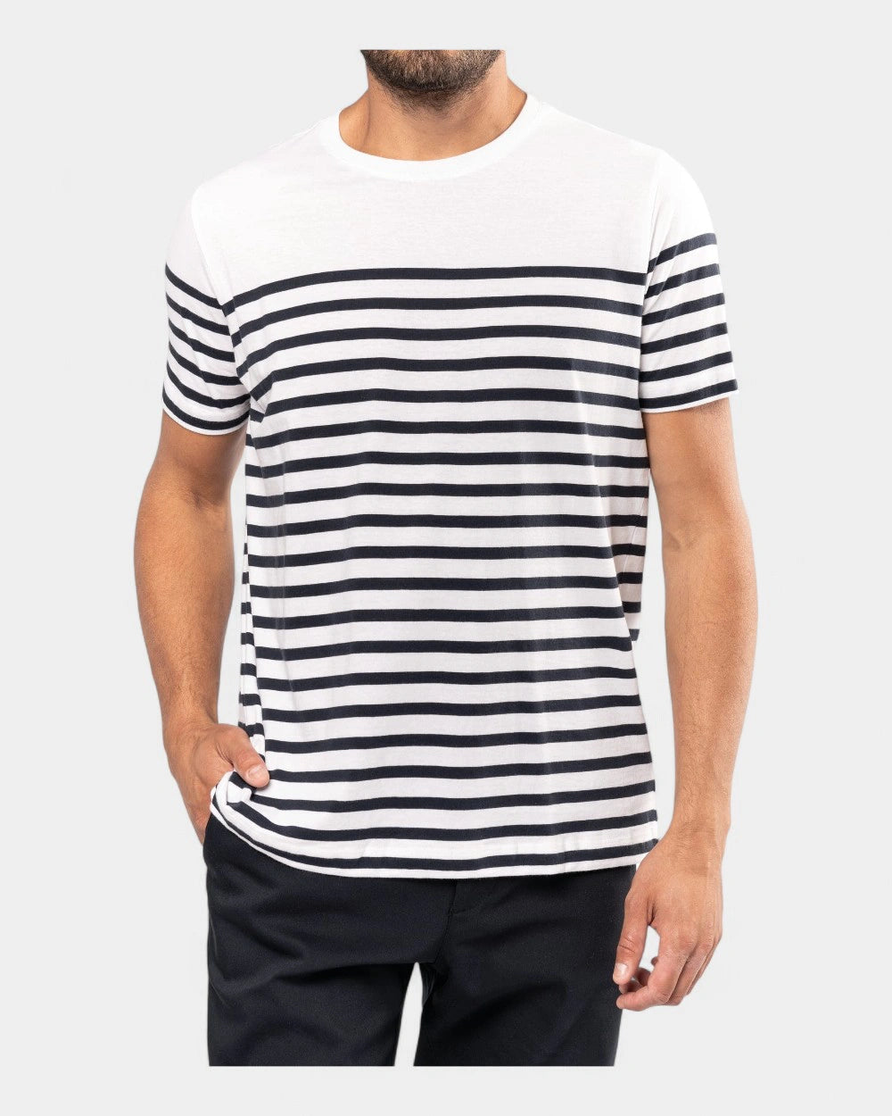 Men's Round Neck Striped T-Shirt to Personalize