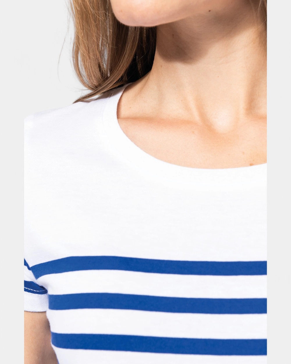 Women's Round Neck Striped T-Shirt to Personalize