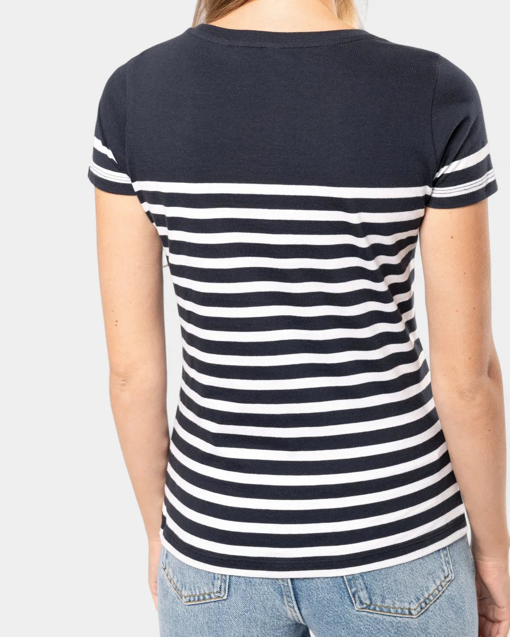 Women's Round Neck Striped T-Shirt to Personalize