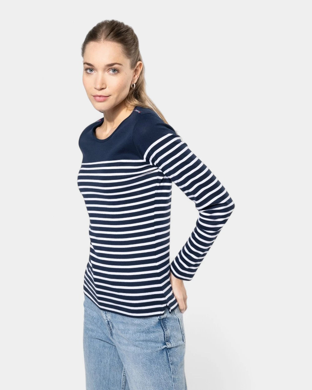 Long Sleeve Striped Shirt for Women to Personalize