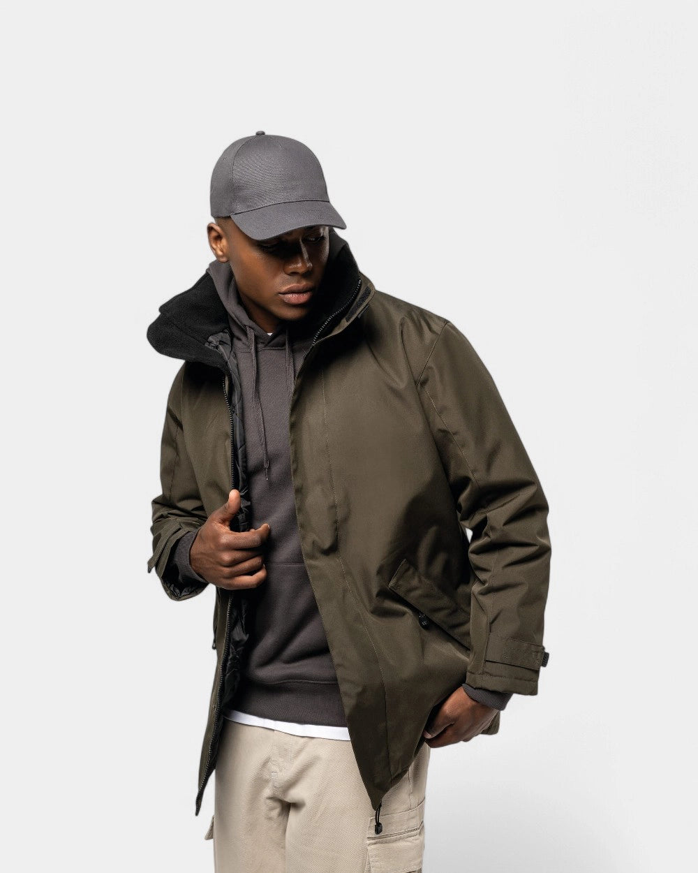 Customizable Hooded Parka for Men
