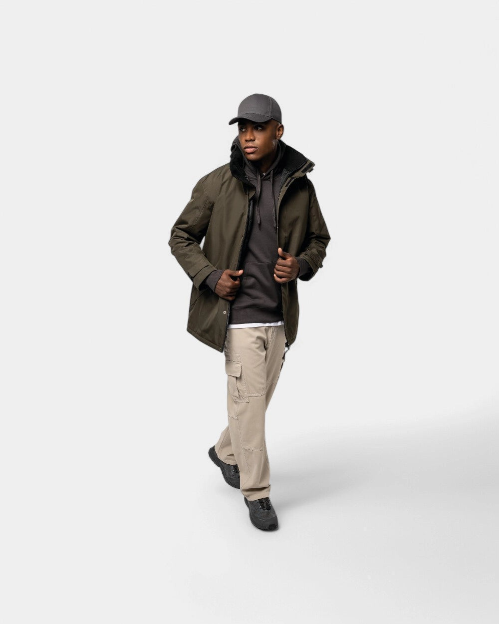 Customizable Hooded Parka for Men