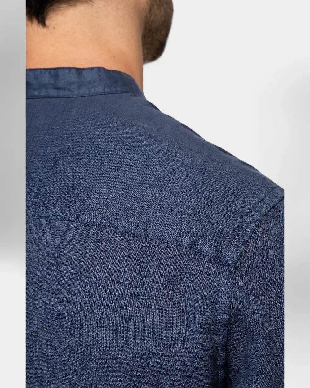 Washed Mao Collar Shirt for Men - Customizable