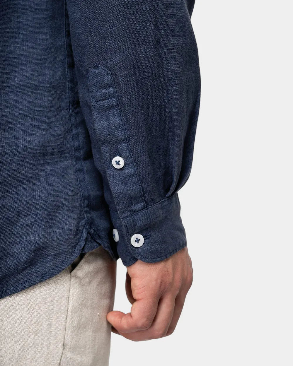 Washed Mao Collar Shirt for Men - Customizable