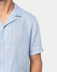 Customizable Linen Bowling Collar Shirt for Men