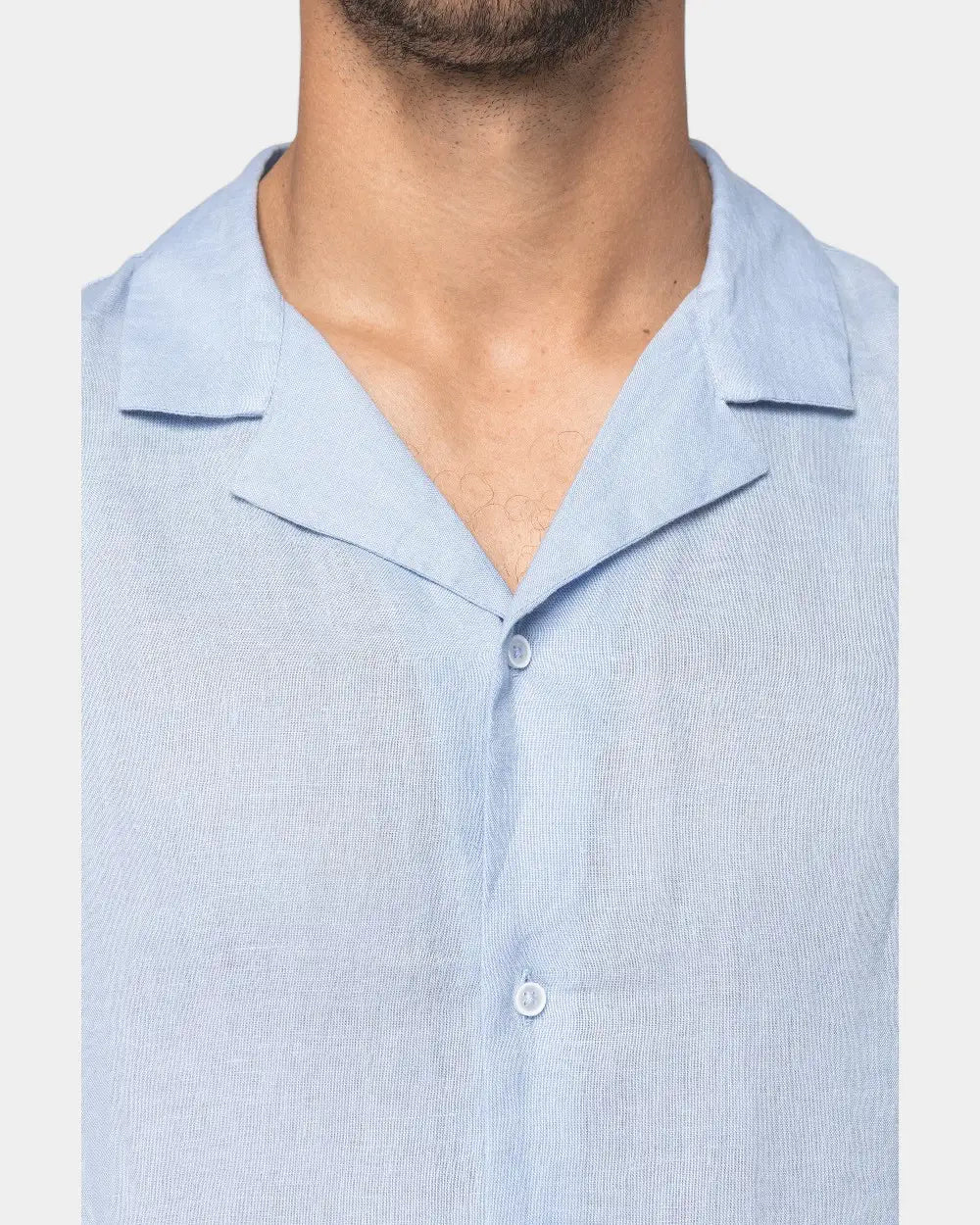 Customizable Linen Bowling Collar Shirt for Men