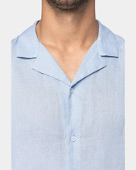 Customizable Linen Bowling Collar Shirt for Men