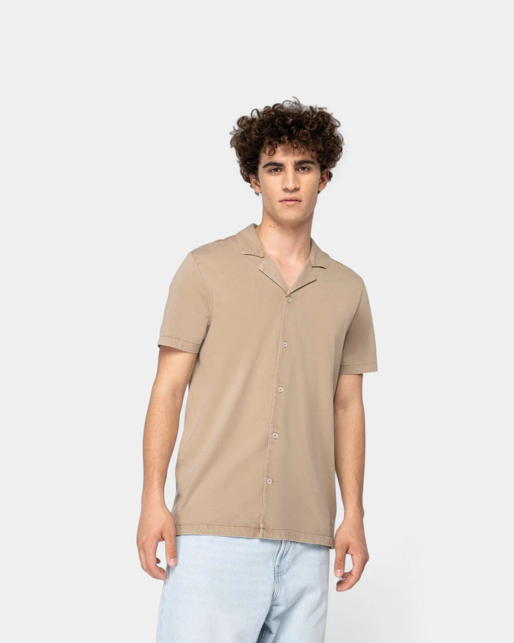 Washed Short Sleeve Shirt for Men to Personalize