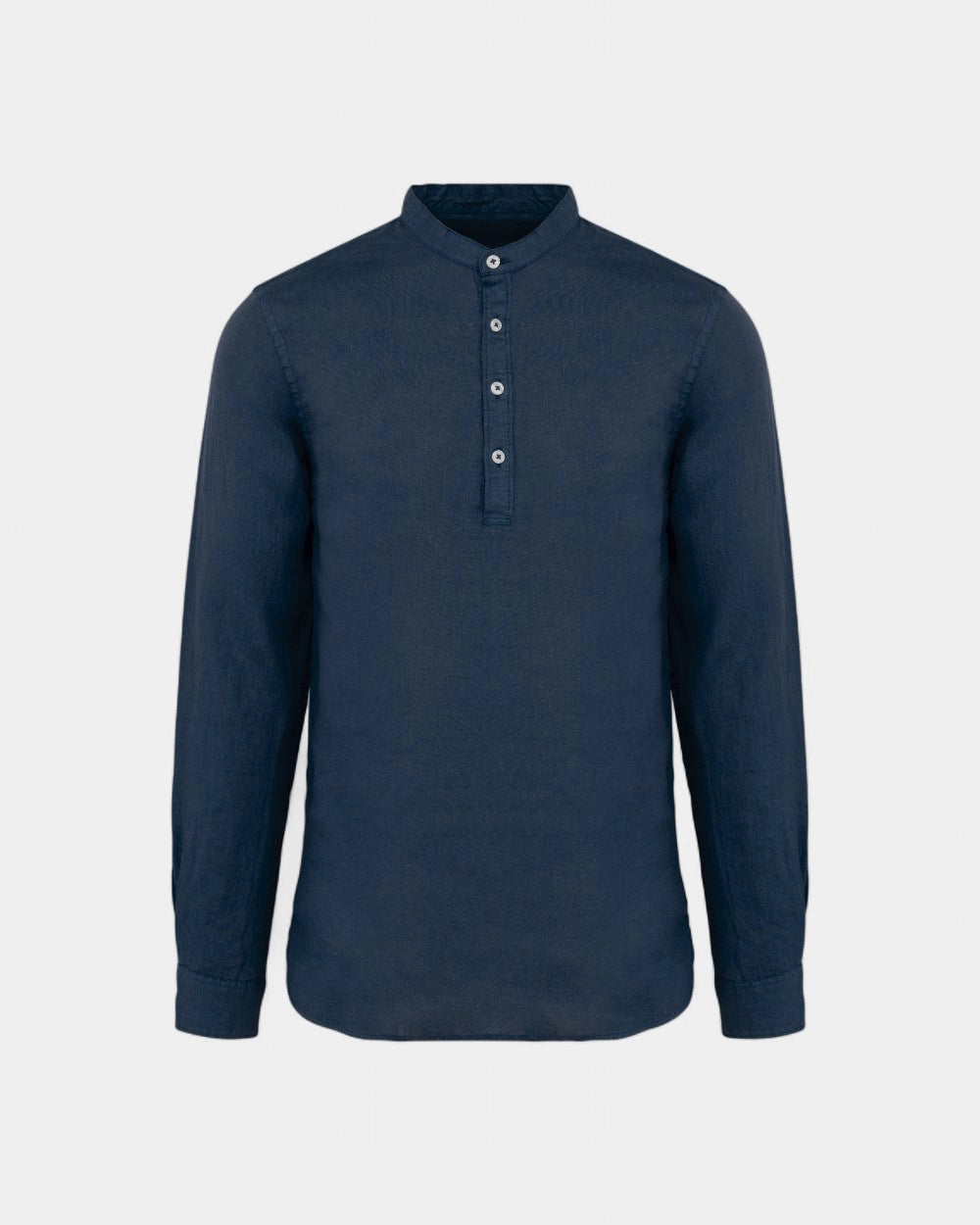 Washed Mao Collar Shirt for Men - Customizable