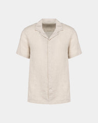 Customizable Linen Bowling Collar Shirt for Men