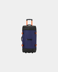 Promotional recycled travel trolley bag 73 cm - Navy