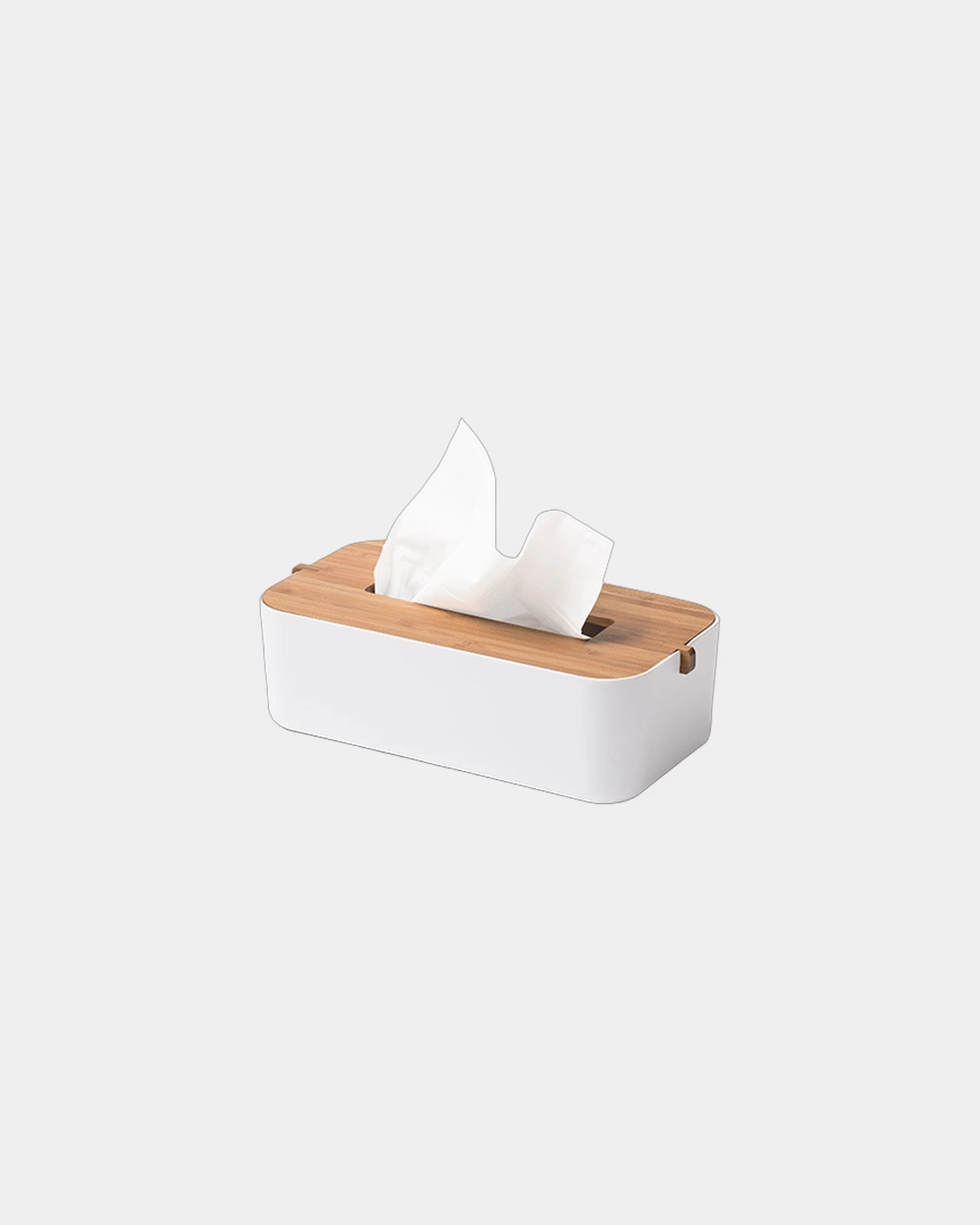 Custom bamboo Zen tissue box Lexon - White