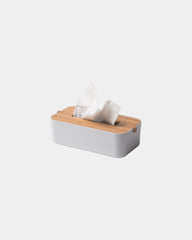 Custom bamboo Zen tissue box Lexon - White