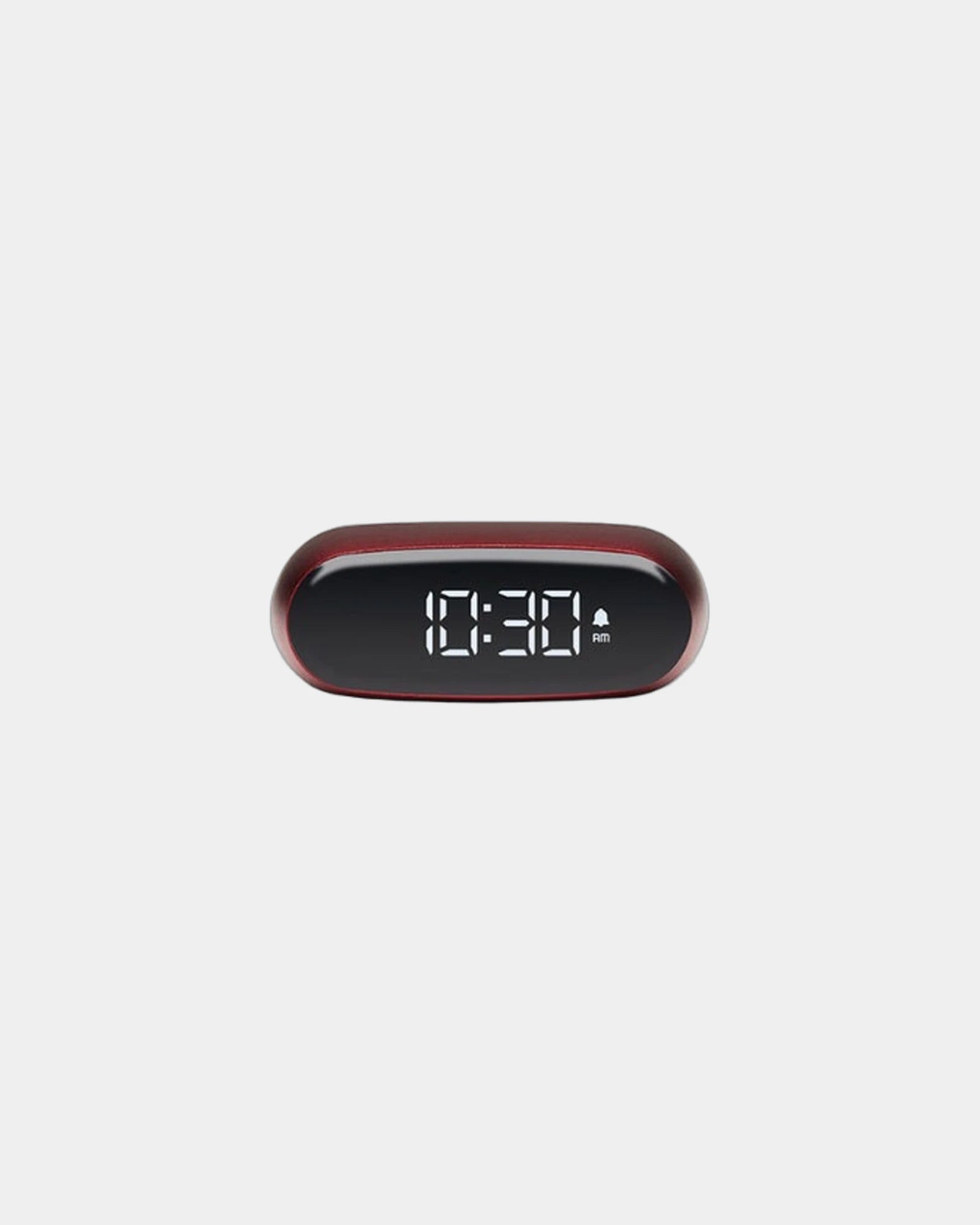 Custom promotional aluminum Lexon Minut clock with snooze function - Dark Red