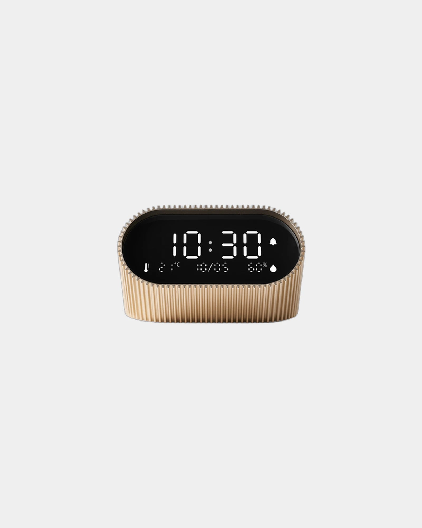 Custom aluminum Lexon Ray Clock with gradual lighting - Vivid Gold