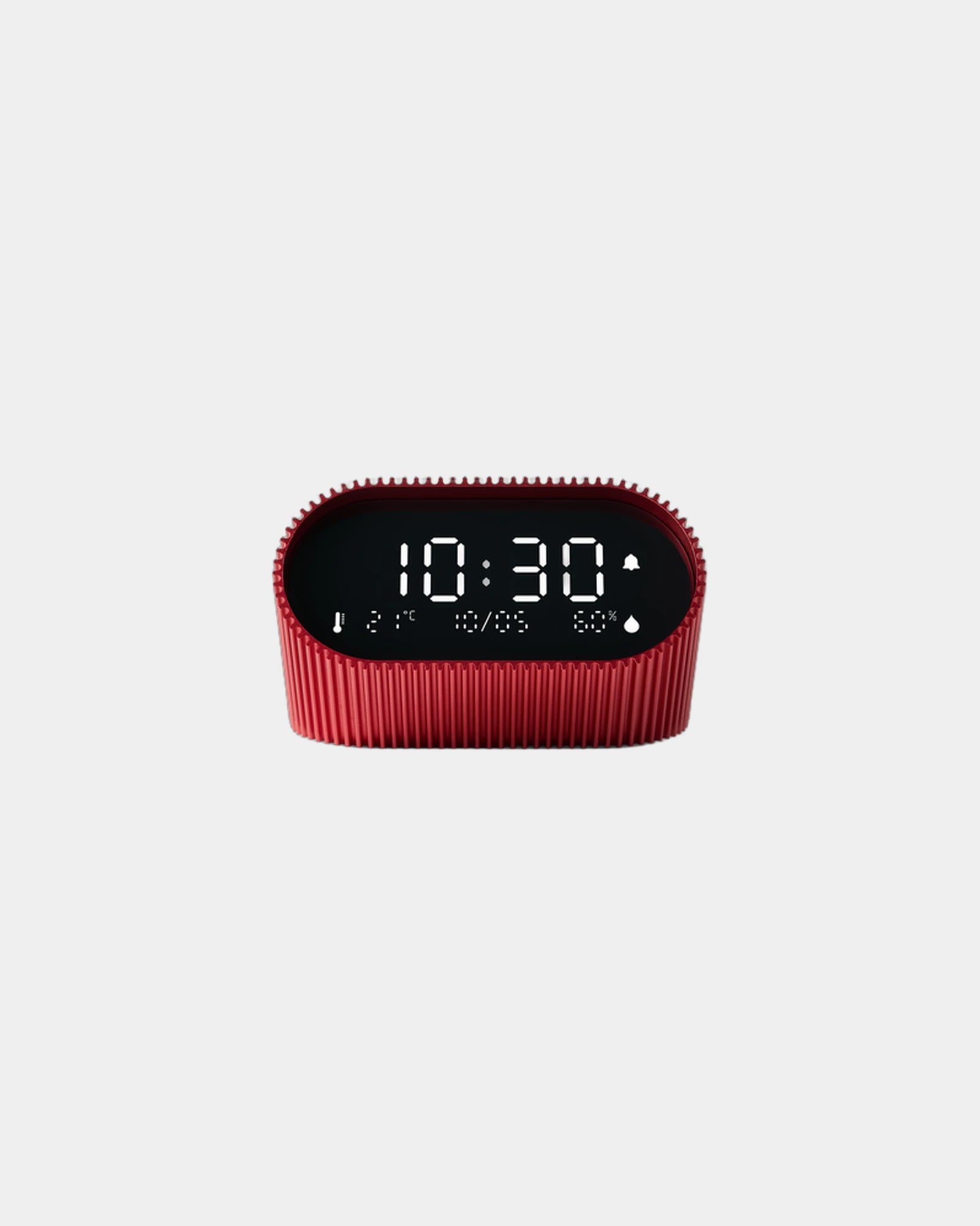 Custom aluminum Lexon Ray Clock with gradual lighting - Sanguine Red