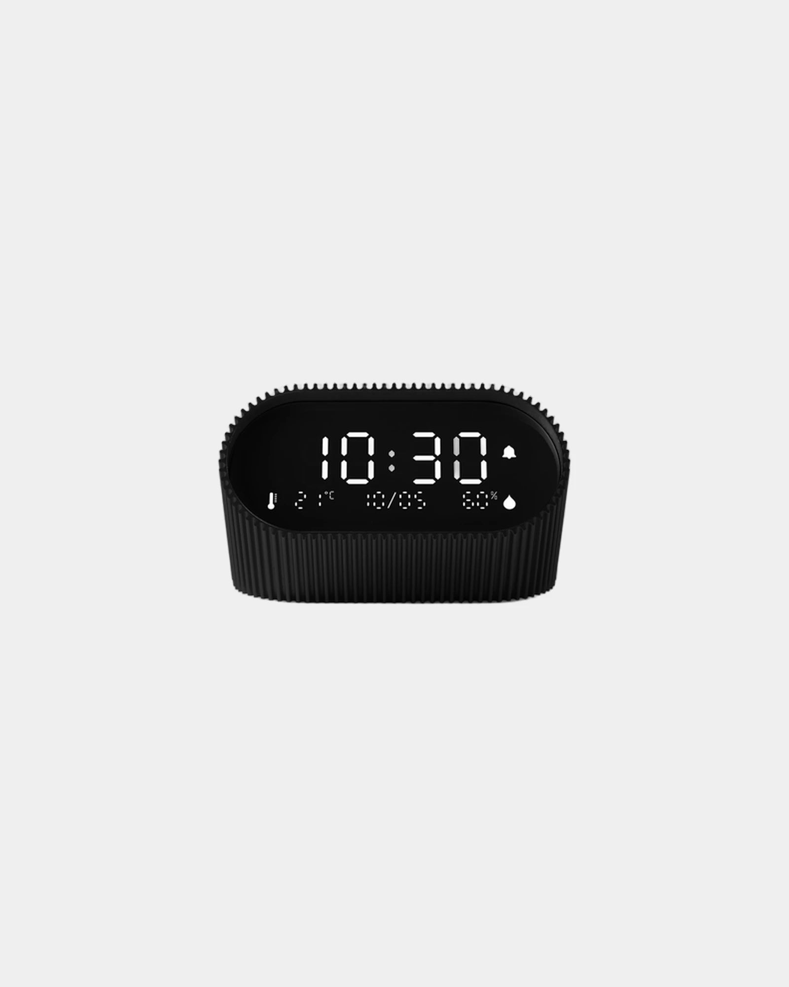 Custom aluminum Lexon Ray Clock with gradual lighting - Matt Black