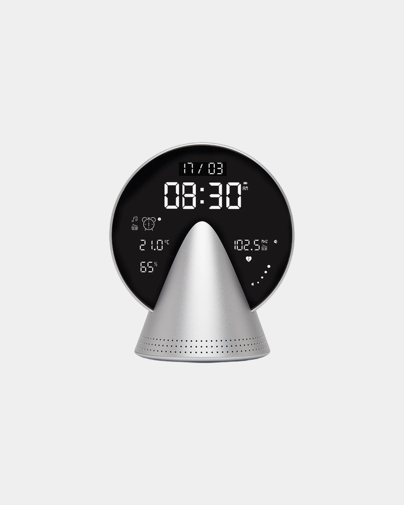 Custom aluminum Conic Clock Lexon - Glacier Alu