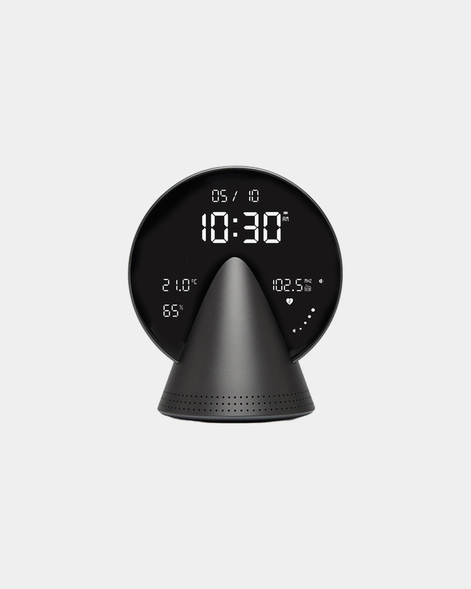 Custom aluminum Conic Clock Lexon - Platinum Grey