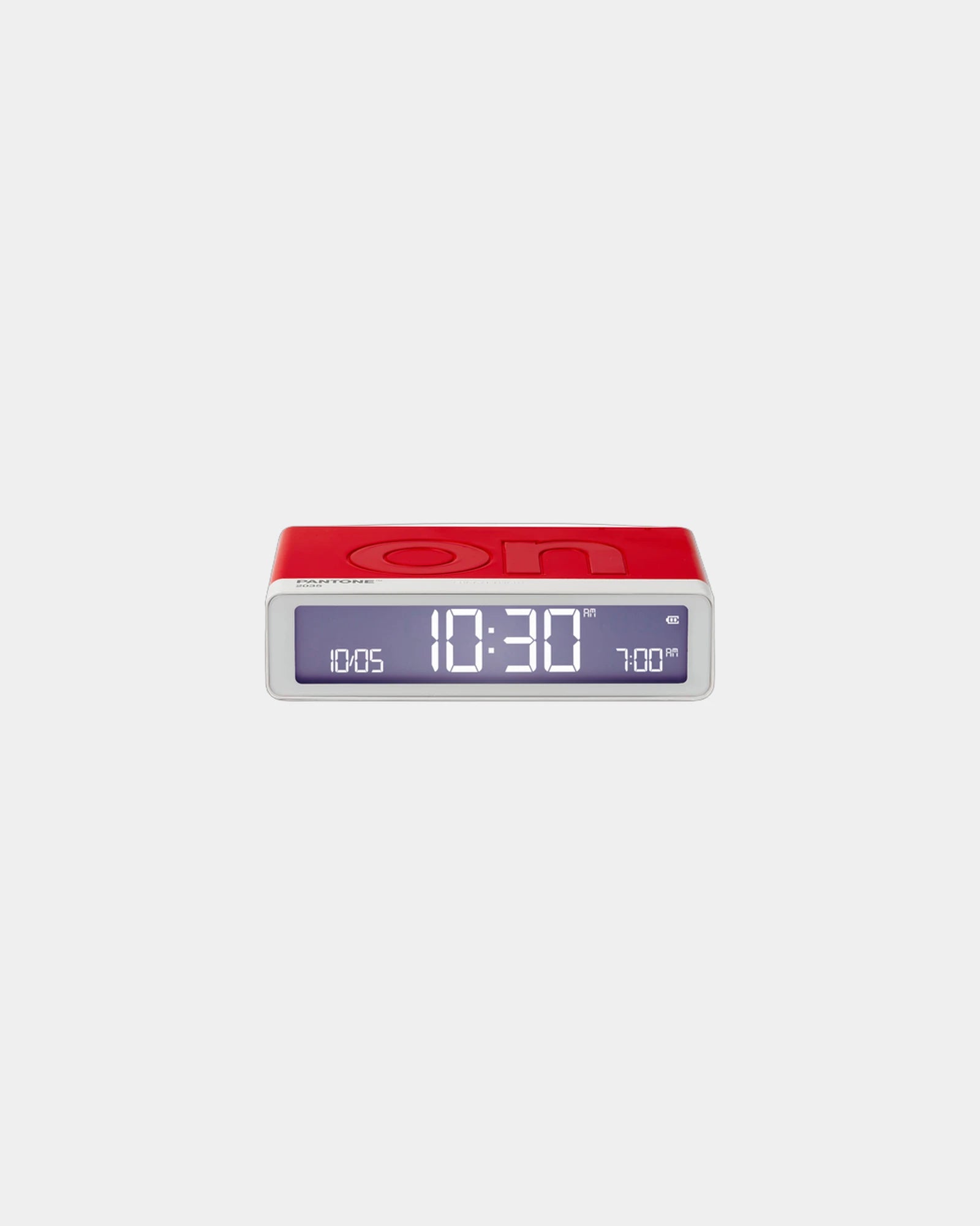 Custom rechargeable LCD alarm clock Lexon Flip+ - Red 2035