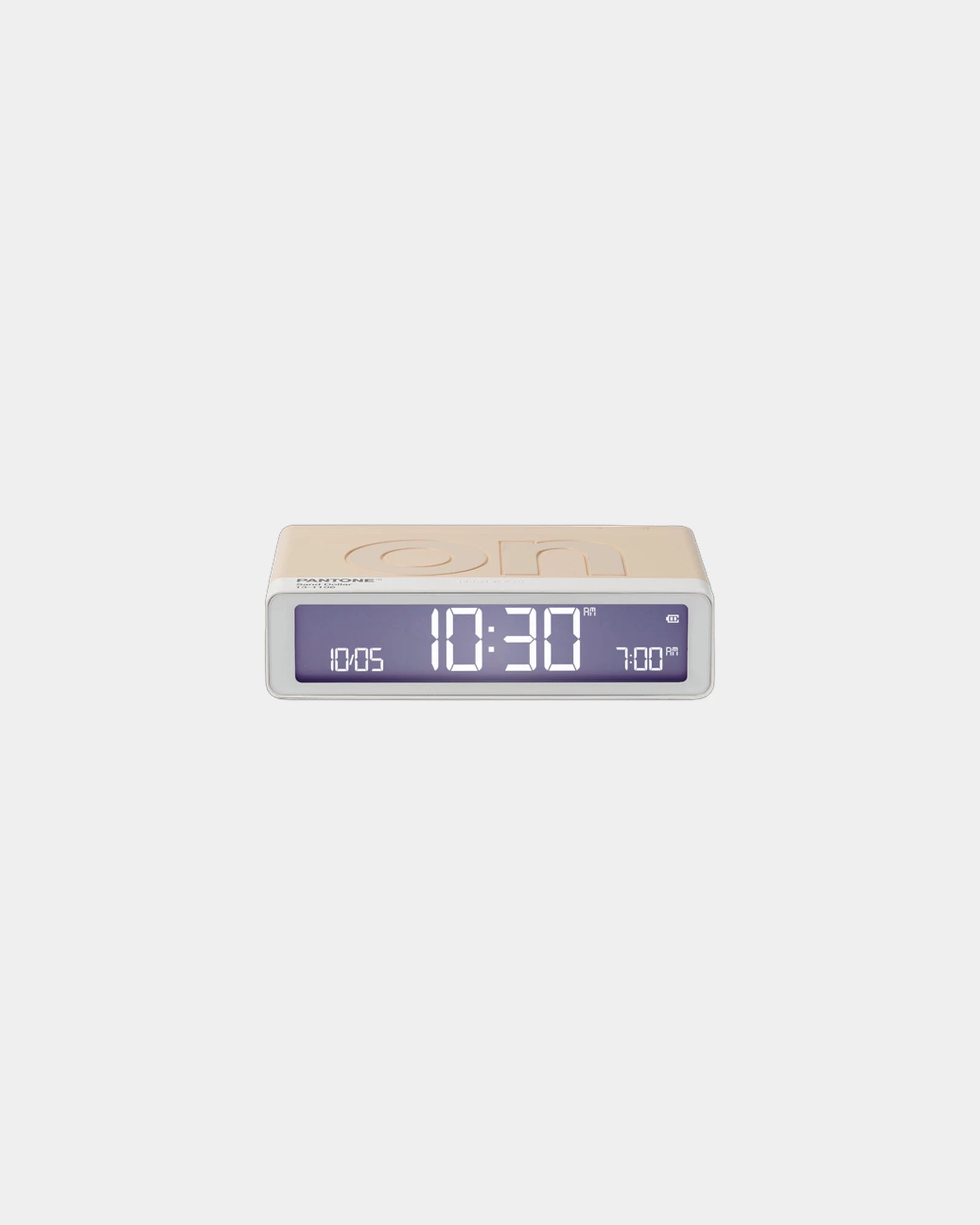 Custom rechargeable LCD alarm clock Lexon Flip+ - Sand Dollar