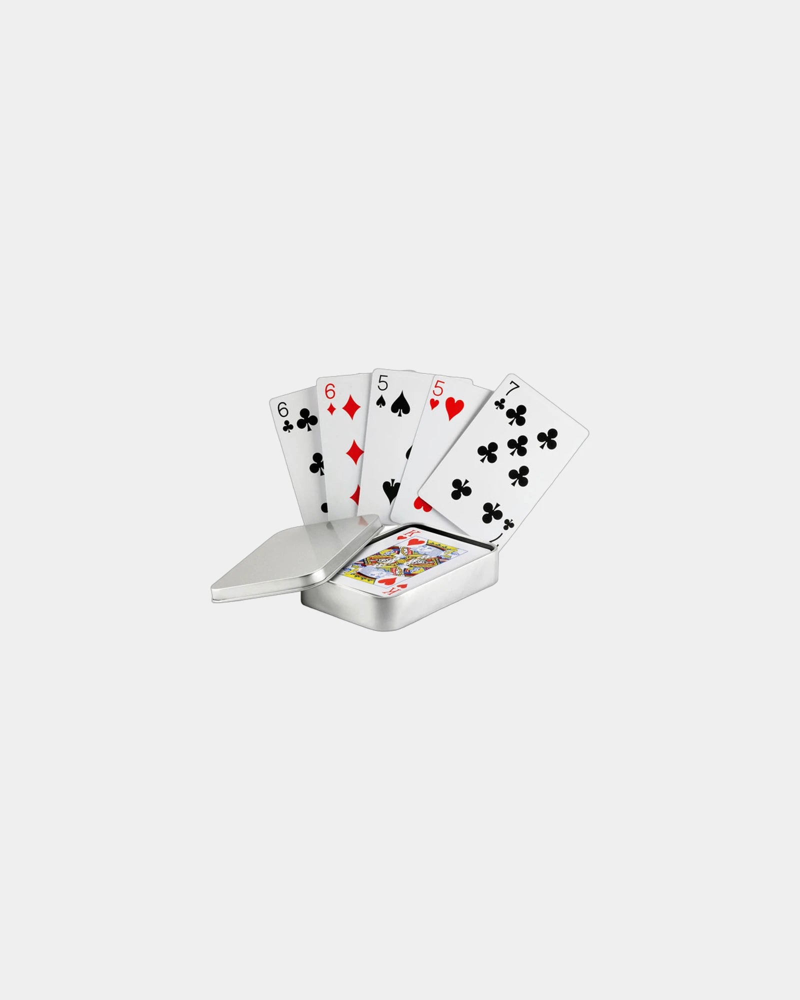 Promotional classic playing cards in tin box - Matte Silver
