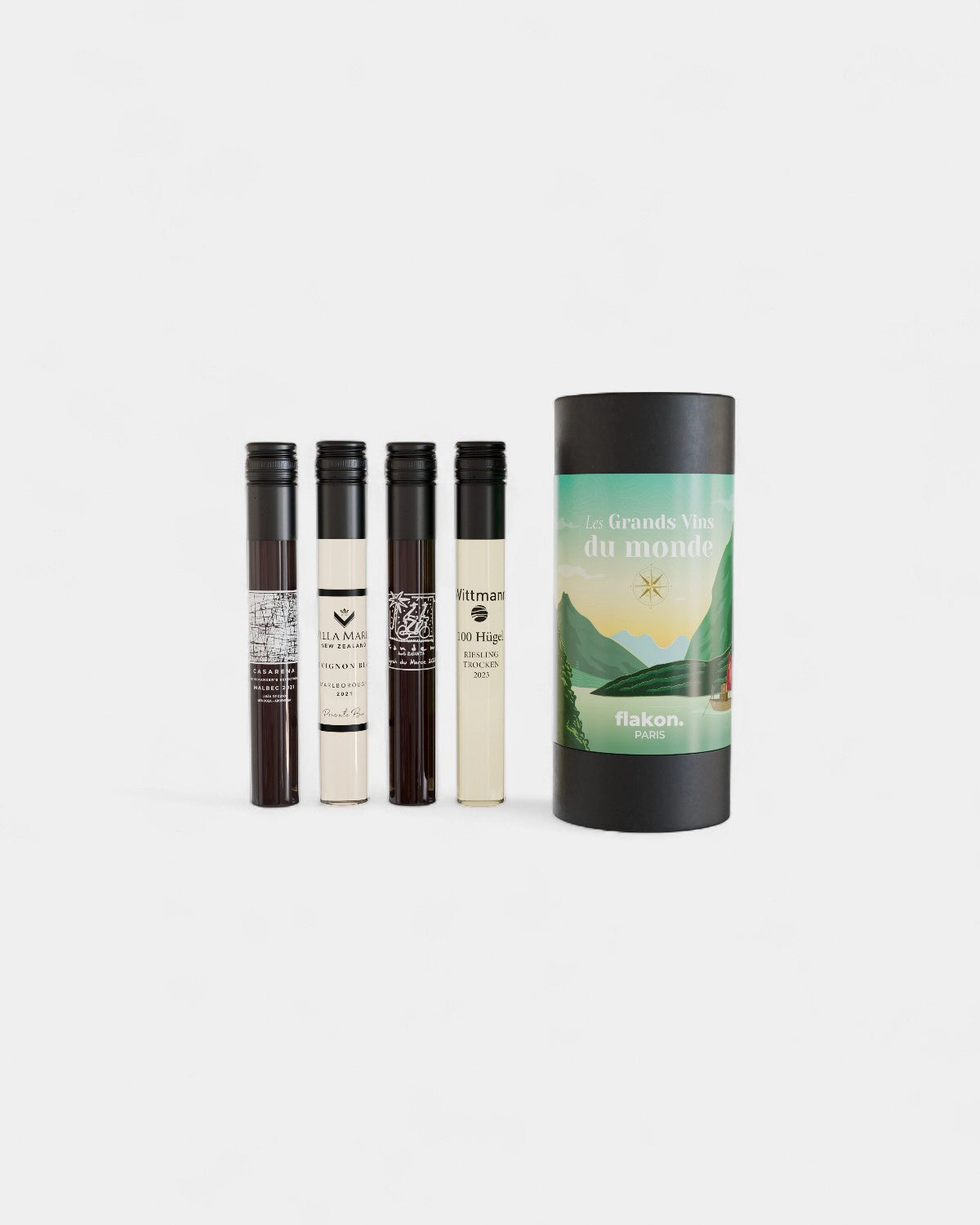 Tasting set 4 customizable wine bottles