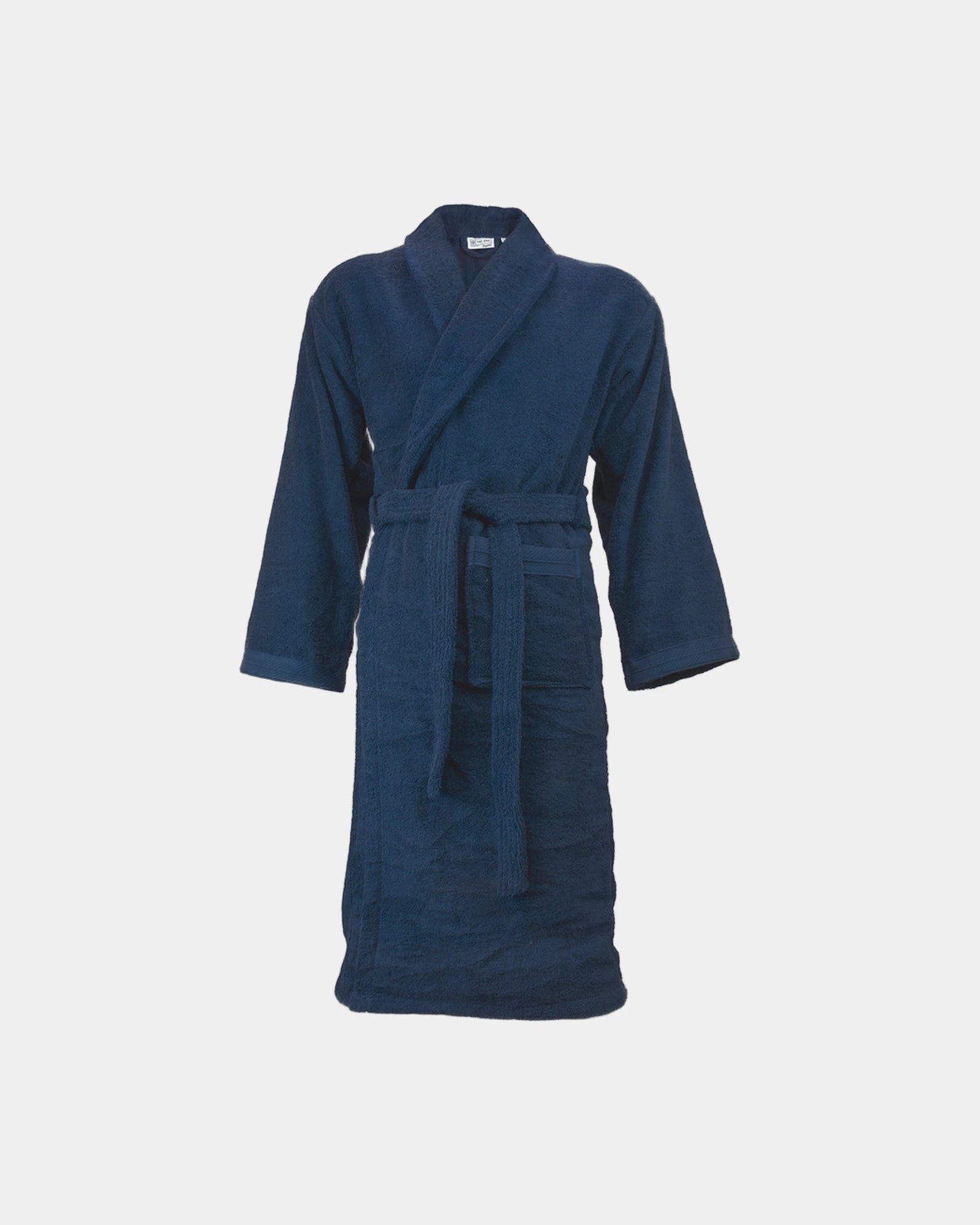 Custom organic cotton bathrobe 420 g/m² absorbent robe - Navy Blue