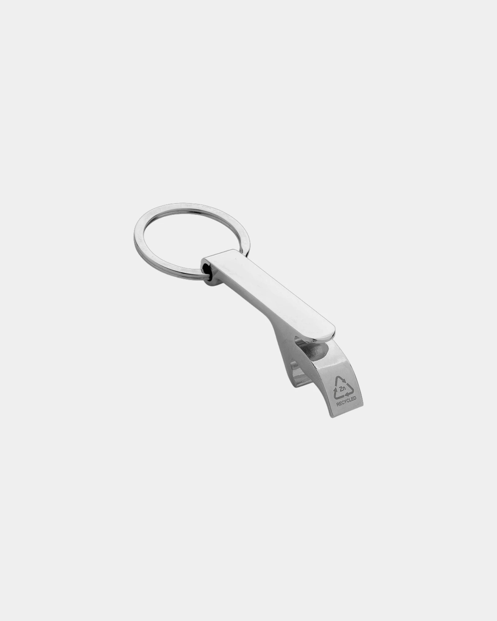 Promotional recycled zinc alloy keychain bottle opener - Silver