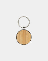 Promotional recycled zinc alloy bamboo keychain - Silver
