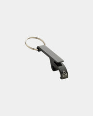 Promotional recycled aluminum bottle opener keychain - Black