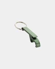 Promotional recycled aluminum bottle opener keychain - Green