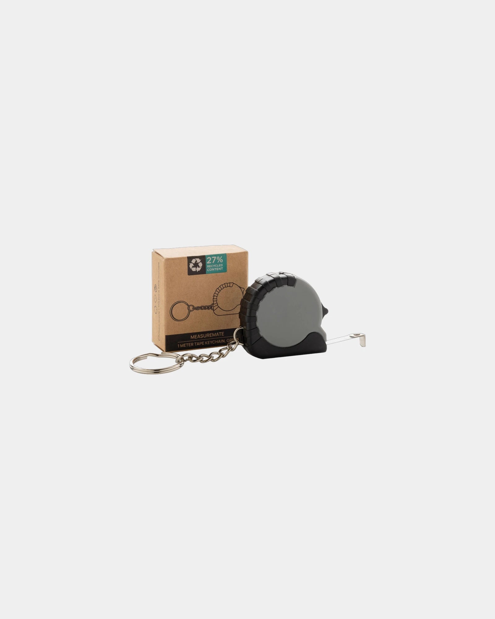 Promotional recycled ABS keychain with 1m tape - 2