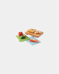 Promotional PP cutting board set with bamboo holder - Brown