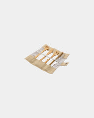Promotional reusable bamboo cutlery set - White