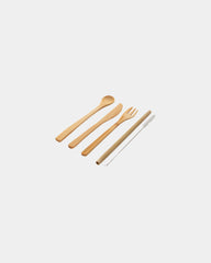 Promotional reusable bamboo cutlery set