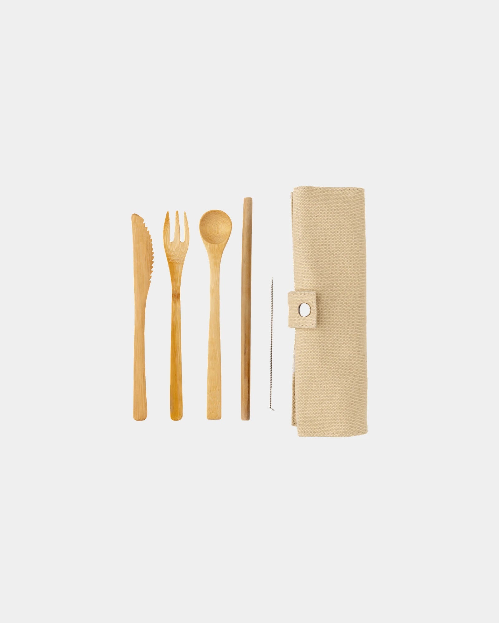 Promotional reusable bamboo cutlery set