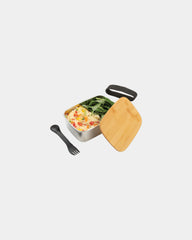 Promotional stainless steel lunch box with bamboo lid - 1