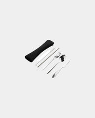 Promotional stainless steel reusable cutlery set - Silver