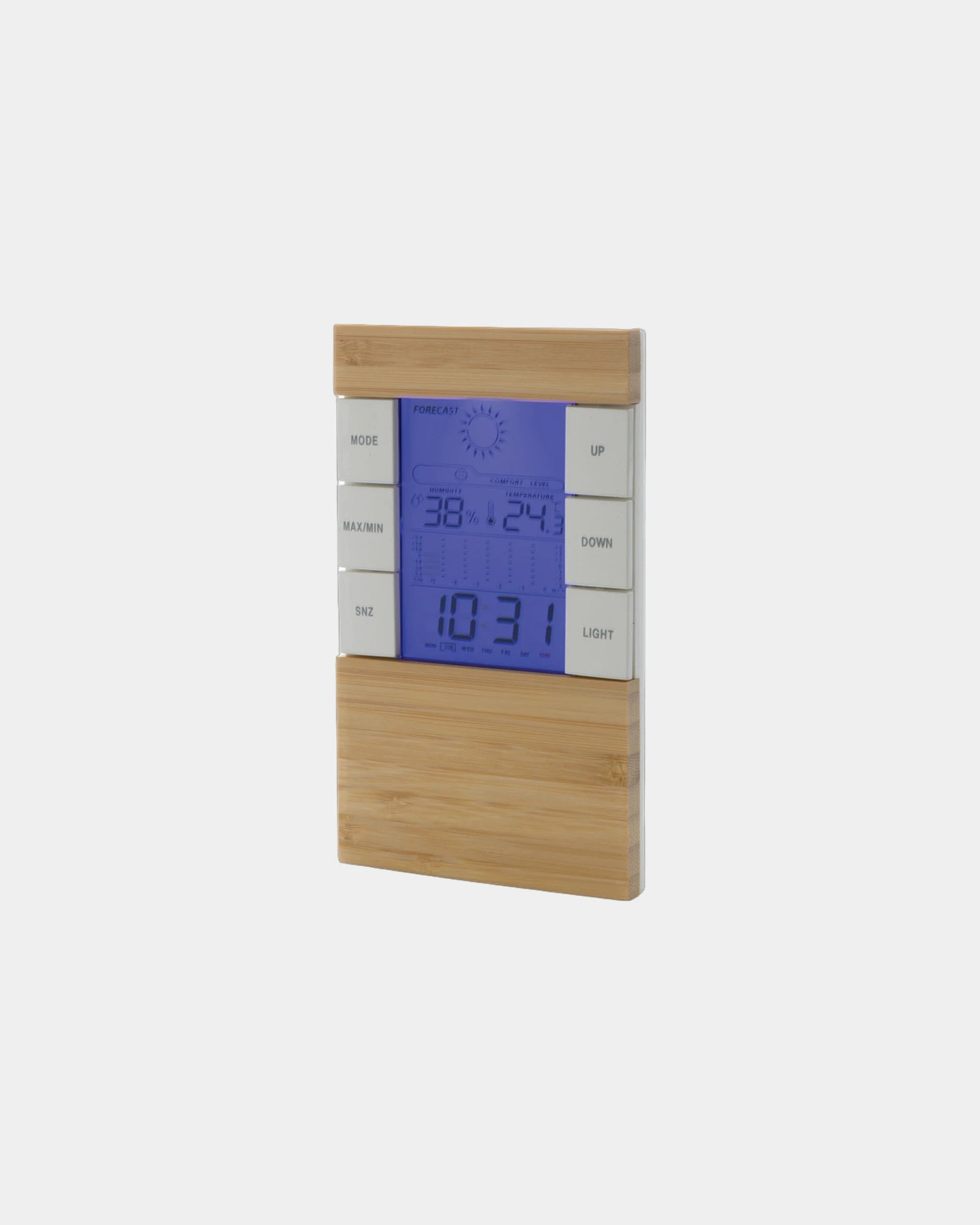 Promotional recycled ABS bamboo weather station - Brown