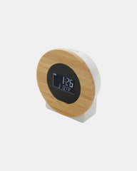 Promotional recycled ABS bamboo desk clock - Brown