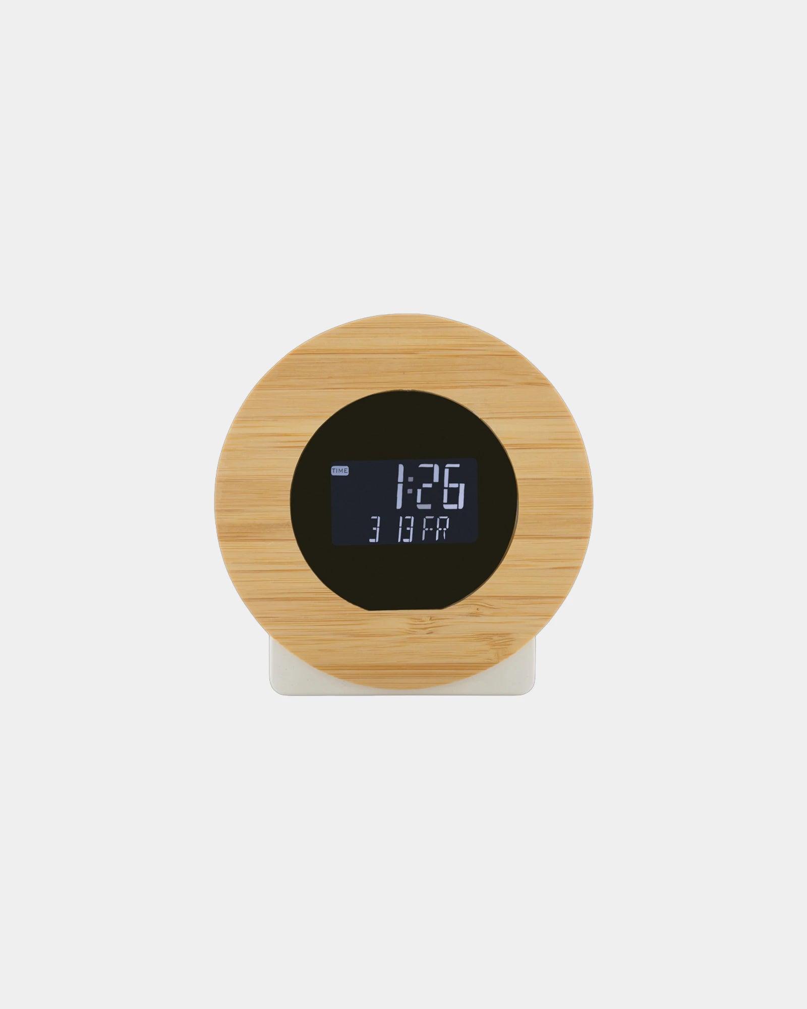 Promotional recycled ABS bamboo desk clock - 1