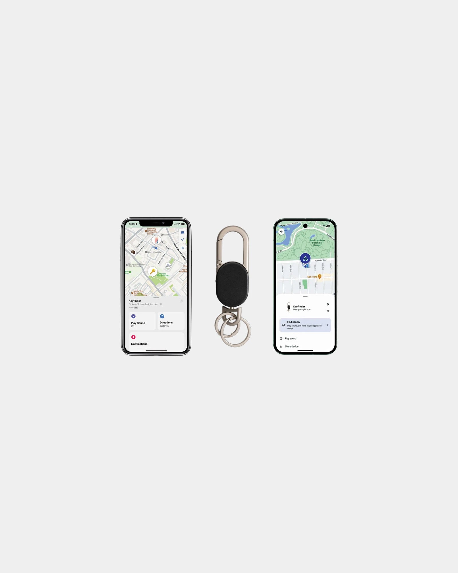 Promotional Keyfinder Dual keychain with geolocation - 2