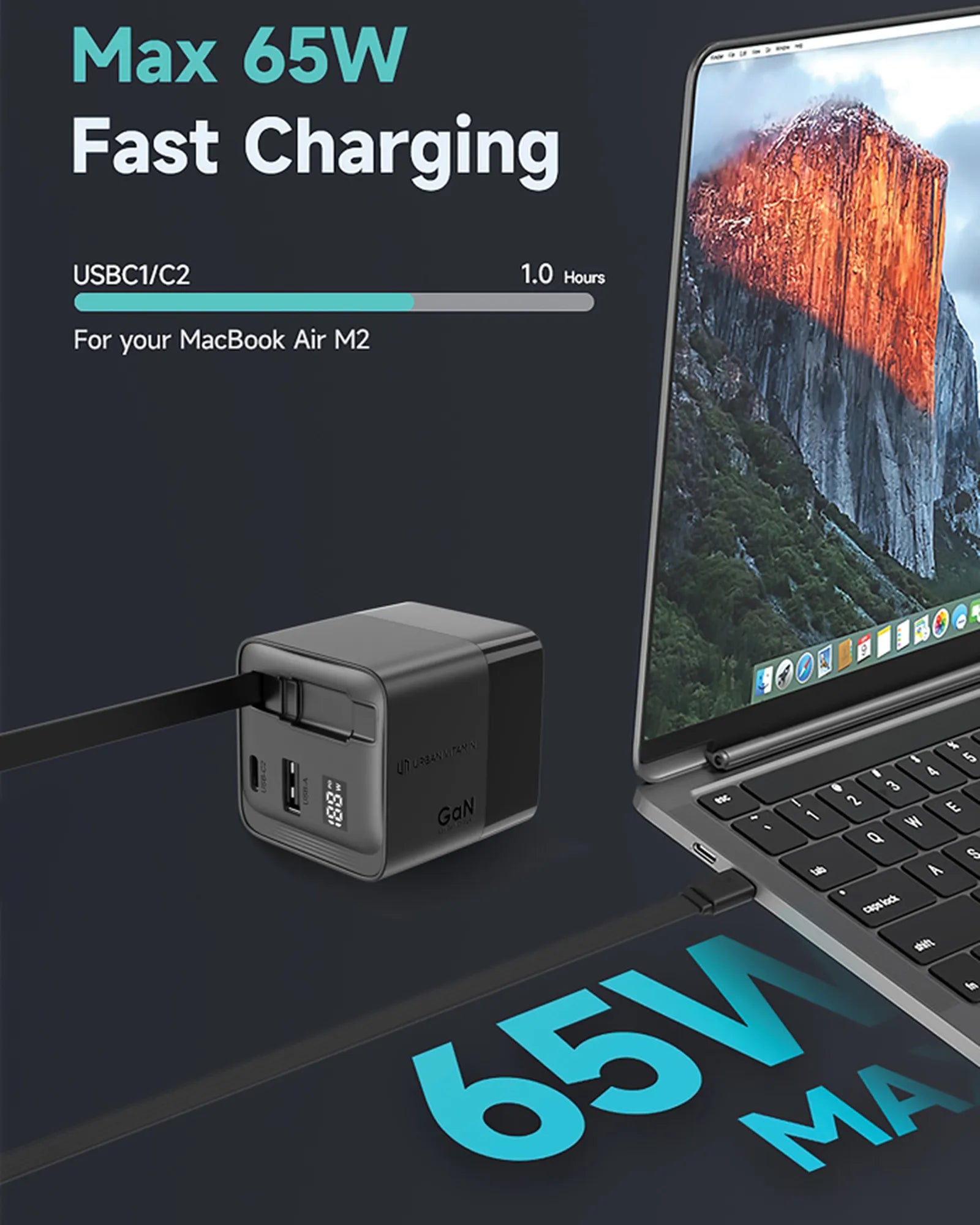 Custom eco-friendly 65W charger Urban Vitamin Mendocino - 2