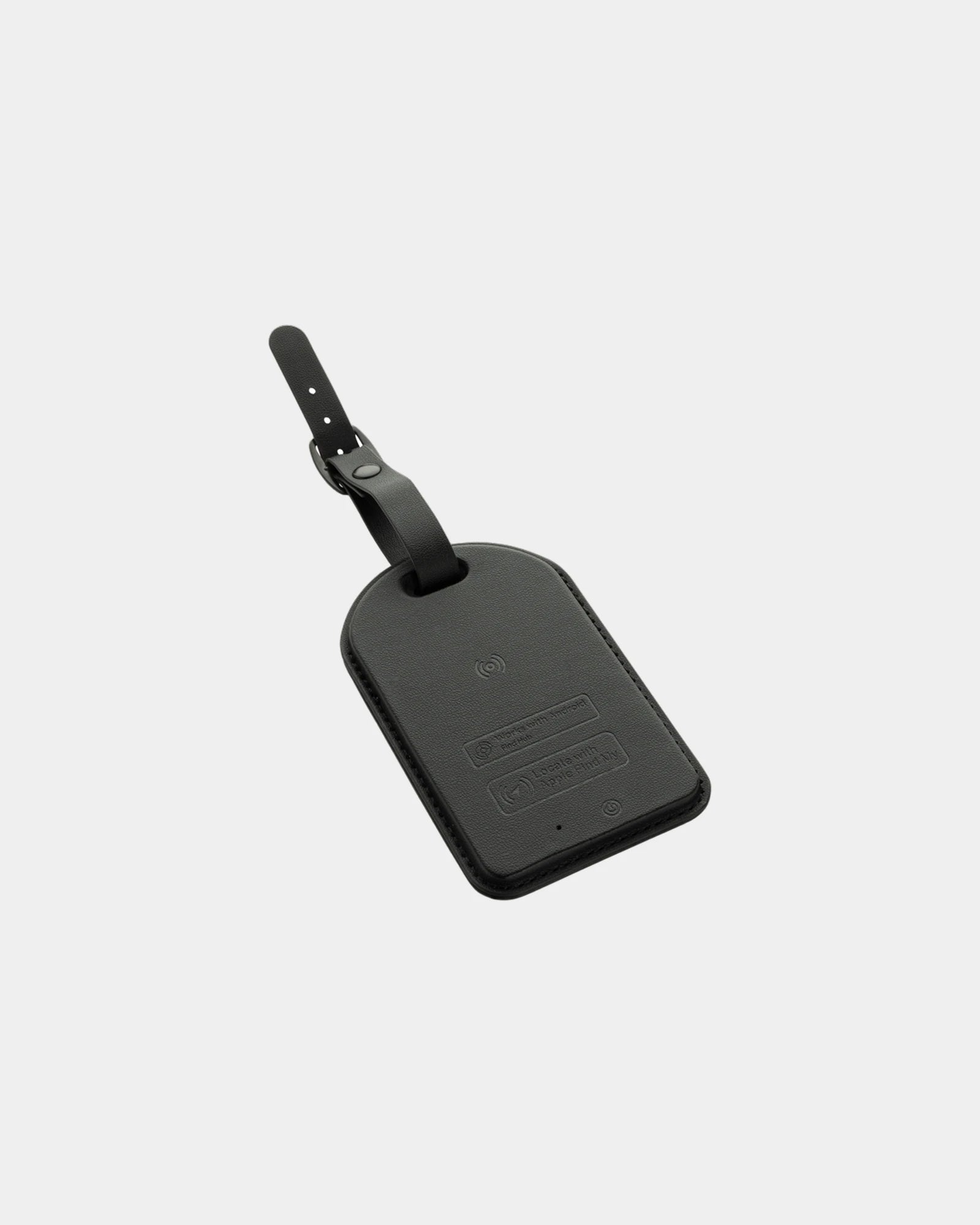 Promotional recycled luggage tag with geolocation - Black