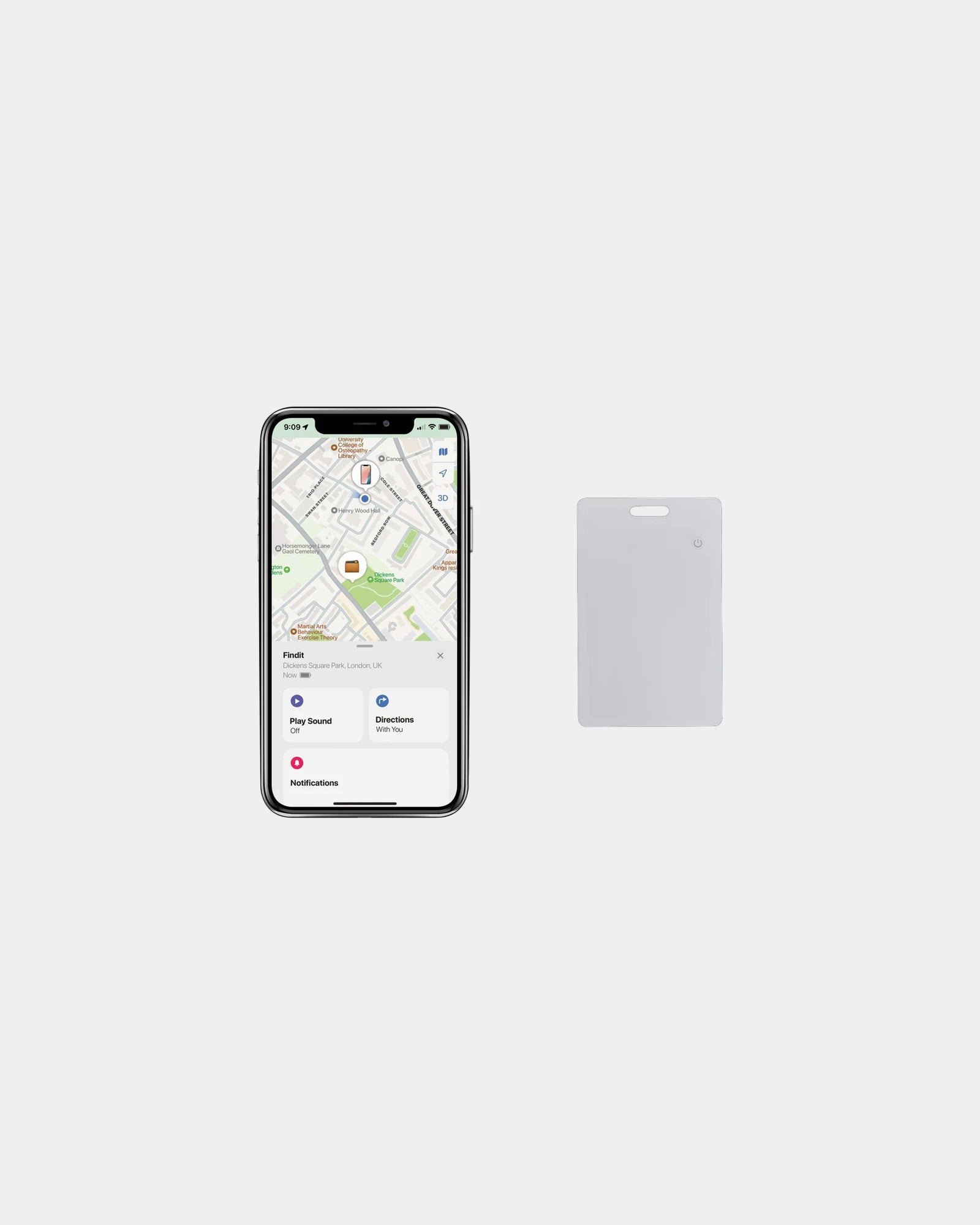 Custom recycled ABS FindMy compatible tracking card - 3