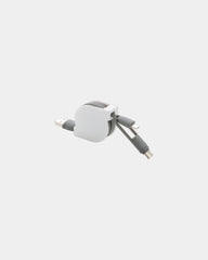 Promotional retractable 3-in-1 charging cable - Grey