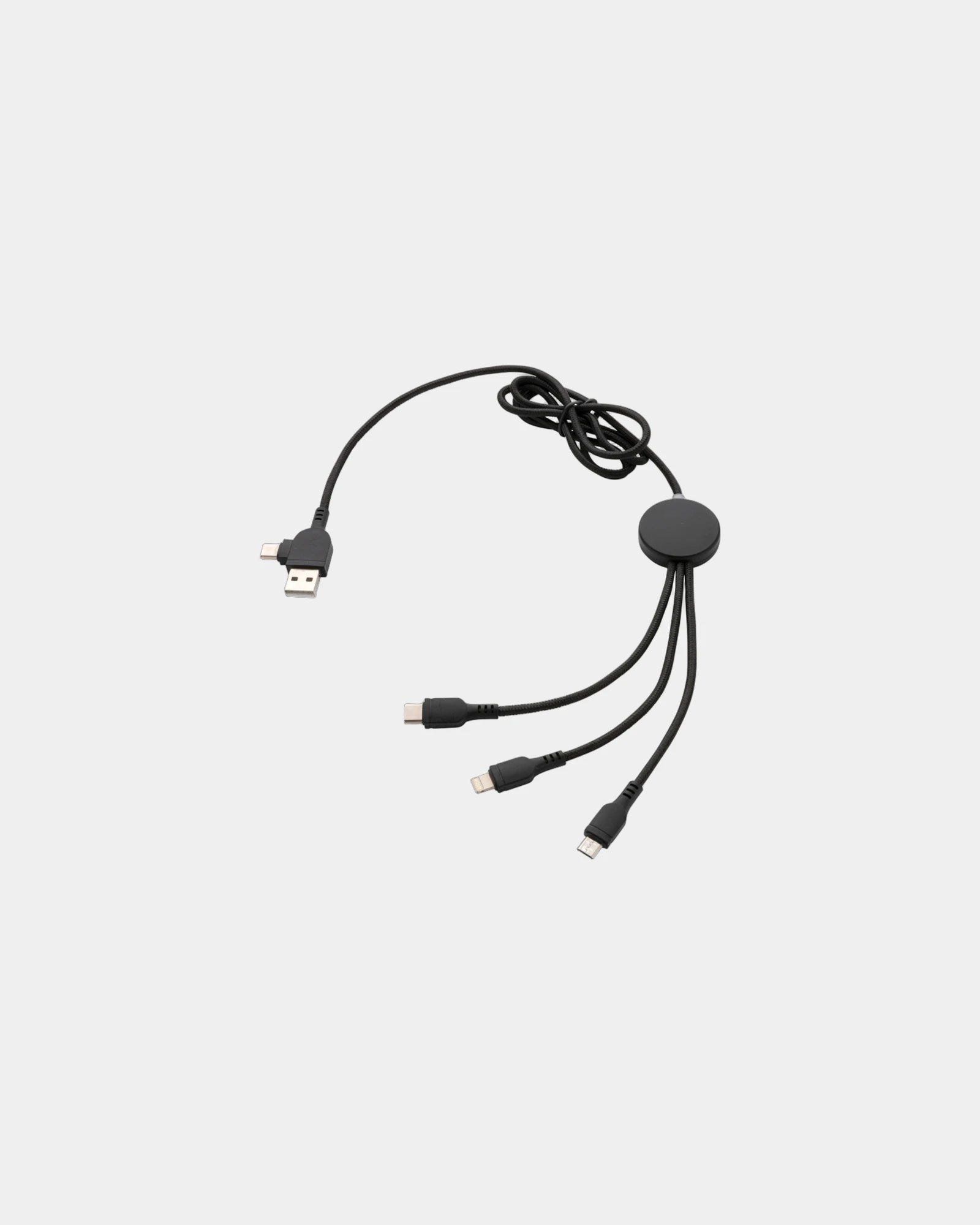 Custom nylon braided 6-in-1 cable - Black