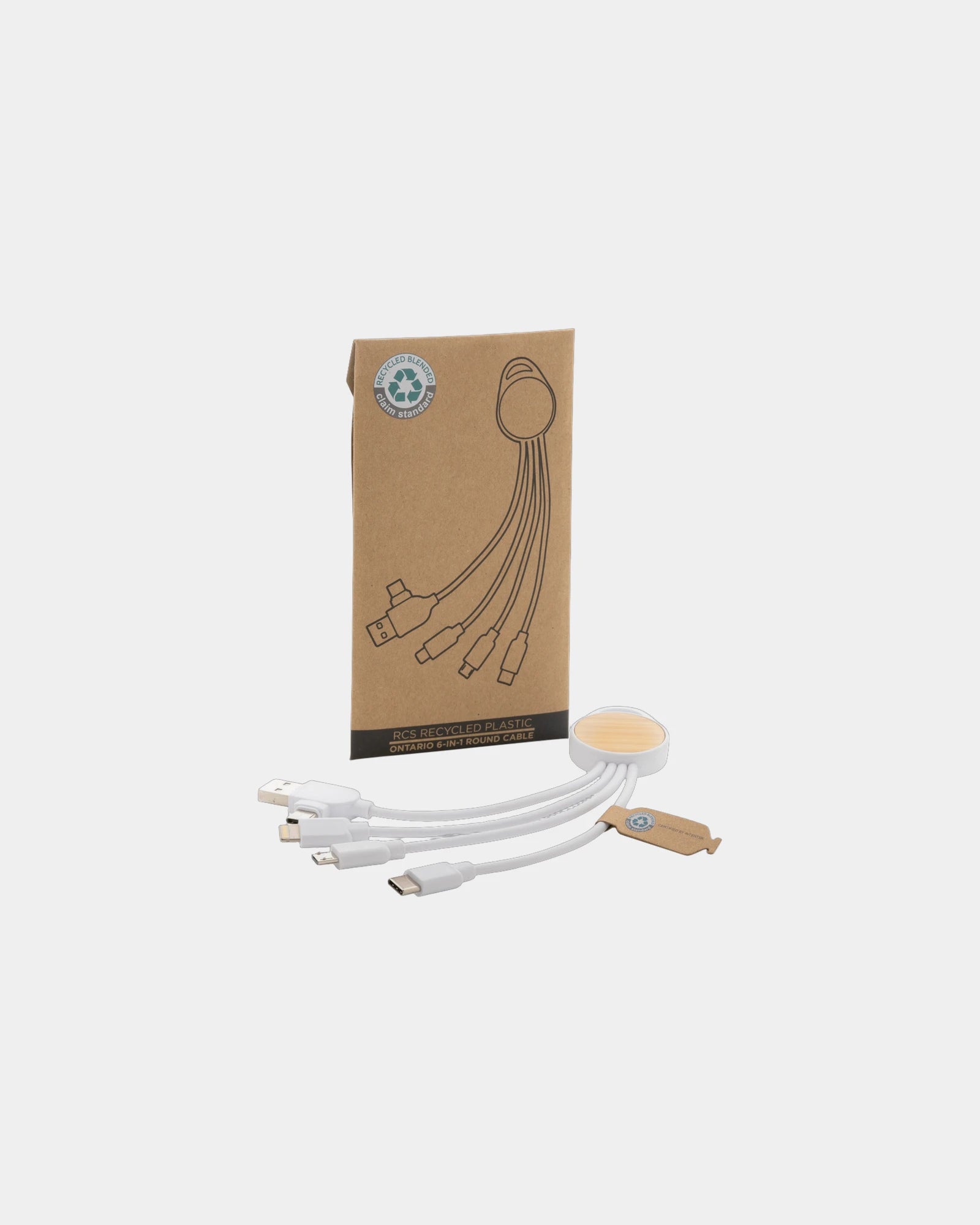 Promotional recycled TPE cable with bamboo casing - 1