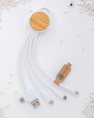 Promotional recycled TPE cable with bamboo casing - 7